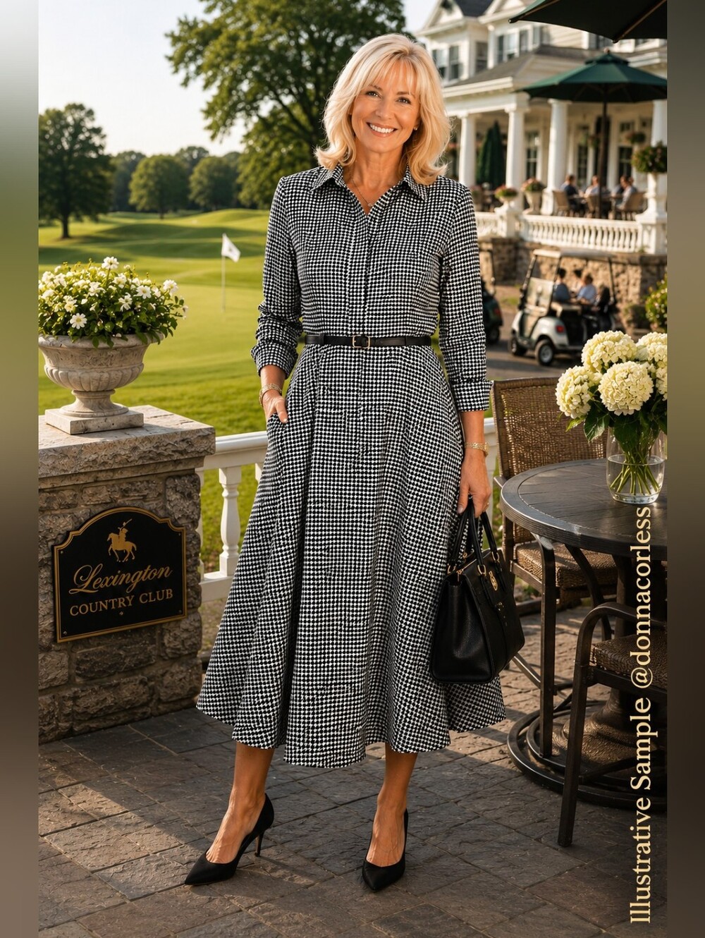Lauren Ralph Lauren Houndstooth Belted Shirt Dress 12 NWT